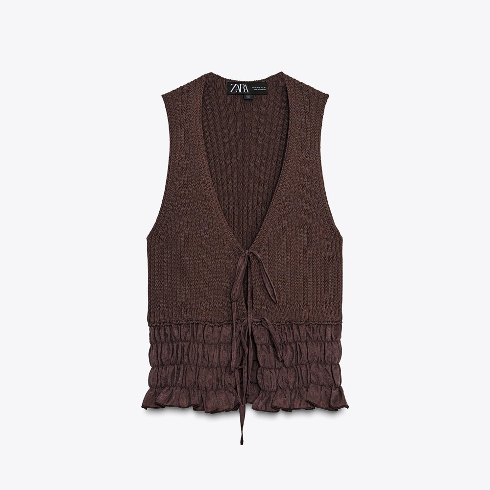 Zara Chocolate Knit Top